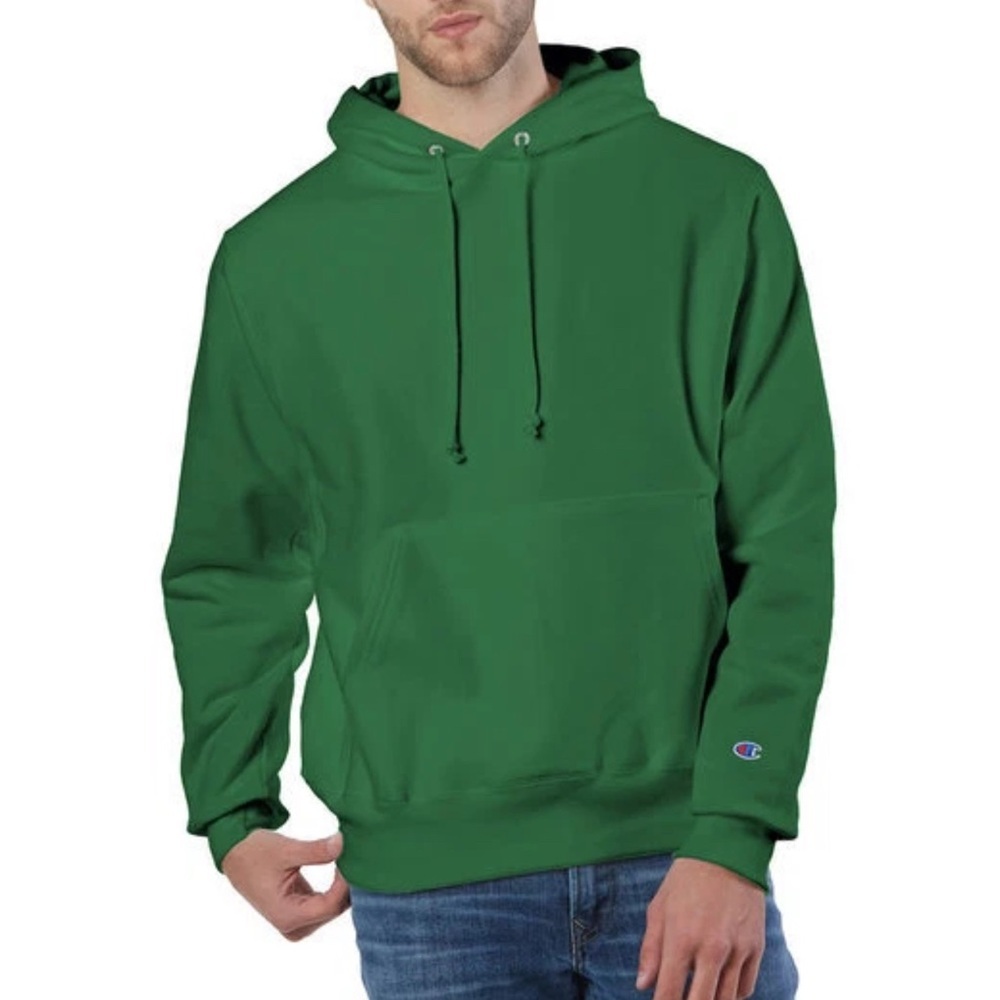 Champion Reverse Weave Hooded‎ Sweatshirt Hoodie Kelly Green Men’s Small Blank